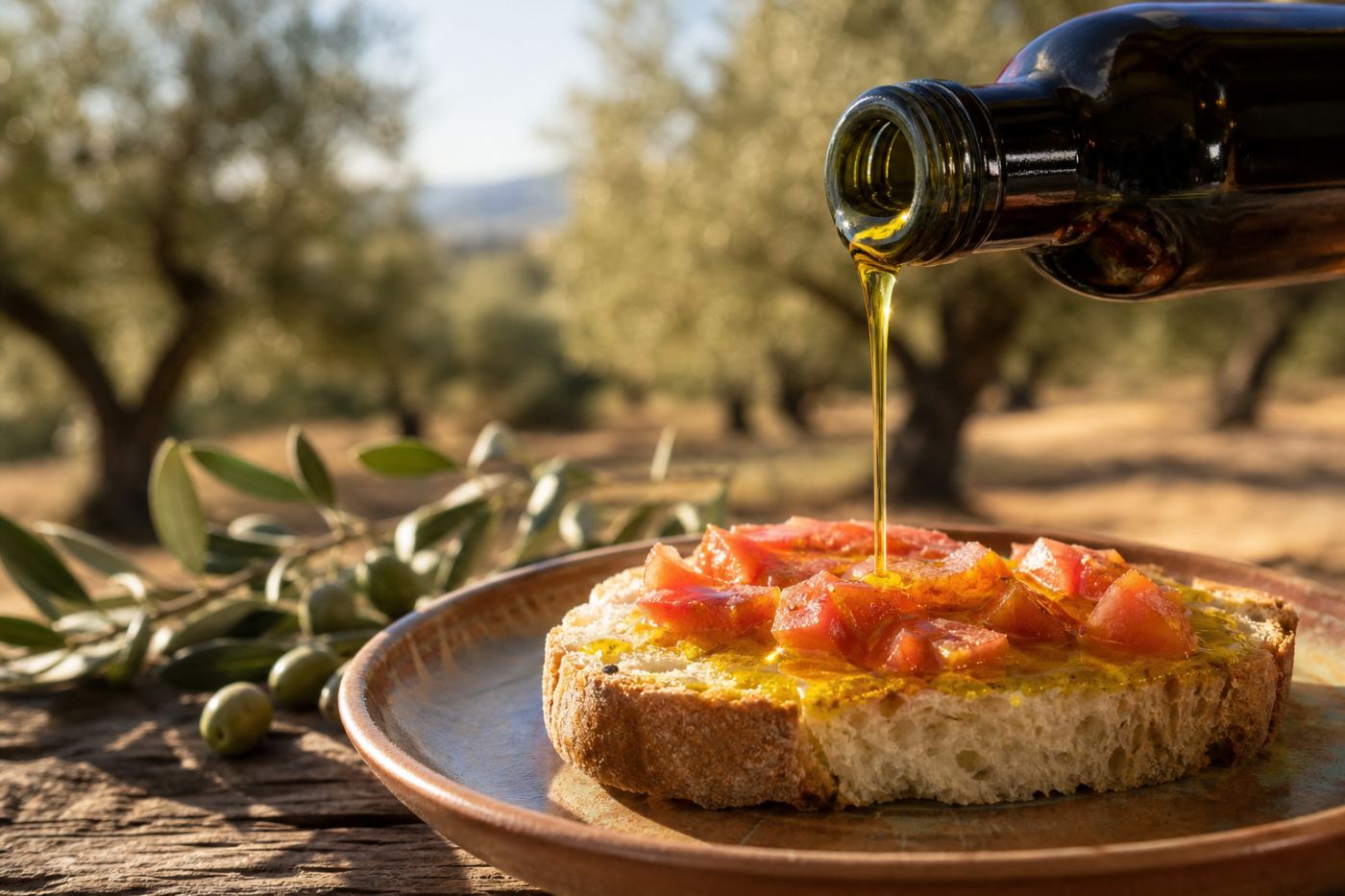 Pain tomate arrosé d’huile d’olive Olivar Raphael